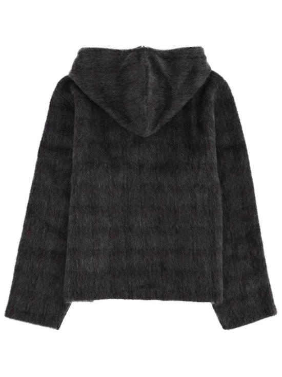 26SS 아워레가시 긴팔 티셔츠 M2266FF FUZZEDPLUMCHECKHAIRYWOOL GREY - OUR LEGACY