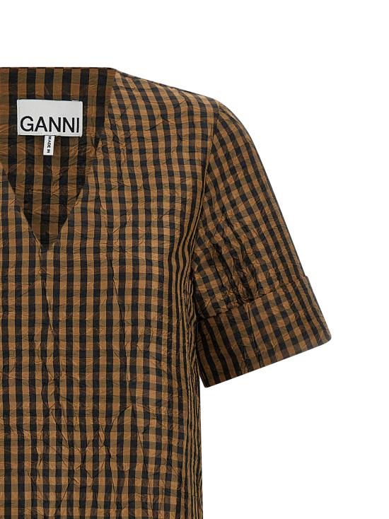 26SS 가니 미디 원피스 A1030137925 Brown - GANNI