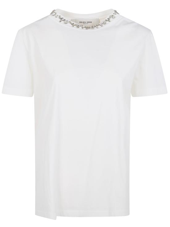 26SS 골든구스 카보숑 크리스탈 티셔츠 GWP01220 P000673 10363 098 - GOLDEN GOOSE