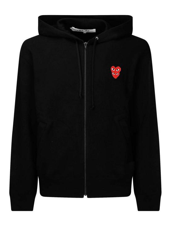  꼼데가르송 플레이 더블 레드 하트 후드 집업 AXT2940511