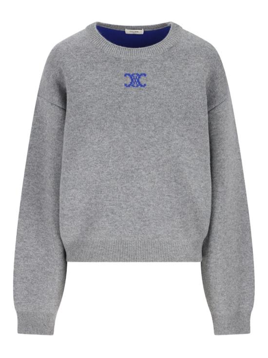 26SS 셀린느 캐시미어 크루넥 스웨터 RY0M4 0X7310DU Grey - CELINE