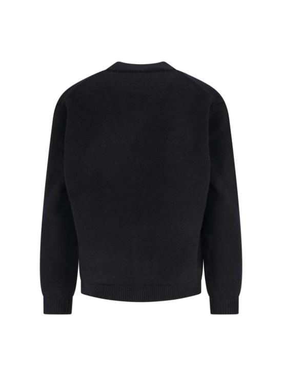 25FW 메종키츠네 폭스 헤드 인타르시아 메리노 가디건 PM00509KM03290391 Black - MAISON KITSUNE