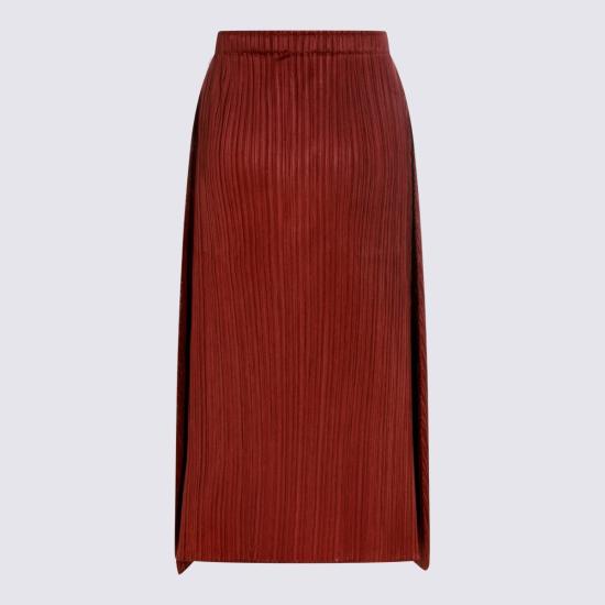 25FW 플리츠플리즈 미디 스커트 PP58JG14645 BROWN RED DOM - PLEATS PLEASE