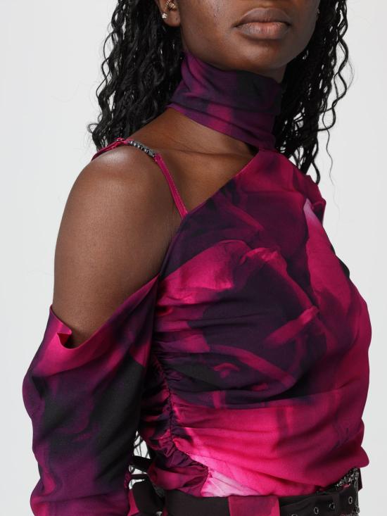 25FW 베르사체 긴팔 티셔츠 79HAM208NS571 474 Fuchsia - VERSACE