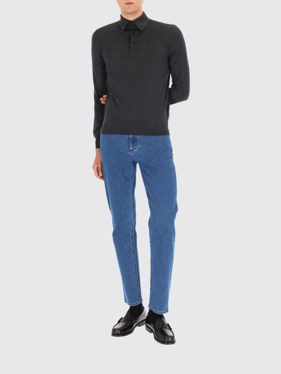 25FW 에르메네질도제냐 폴로 티셔츠 UGJ00A2132 K98 Charcoal - ERMENEGILDO ZEGNA