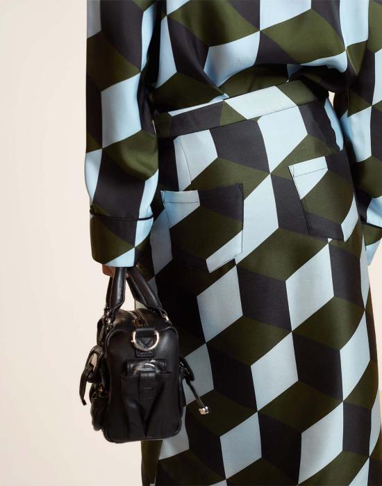  신시아 로리 미디 스커트 신시아 로울리 실크 울 - CYNTHIA ROWLEY