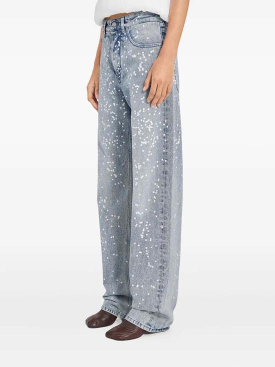  마르지엘라 데님 팬츠 메종  화이트 도트 5포켓 진