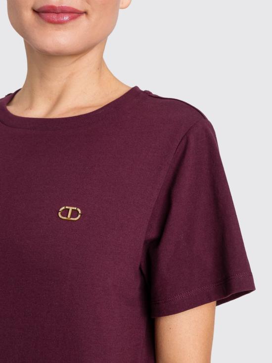 25FW 트윈셋 반팔 티셔츠 252TP2057 05609 Wine - TWINSET