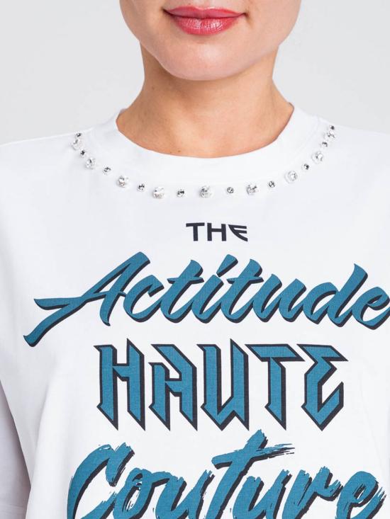 25FW 액티튜드 트윈세트 반팔 티셔츠 252AP2011 12863 White - ACTITUDE TWINSET