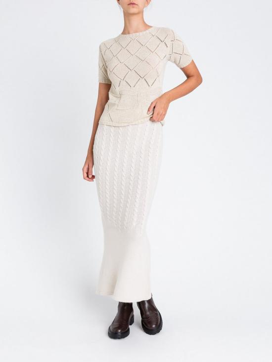 25FW 트윈셋 롱 스커트 252TP3322 00522 Yellow Cream - TWINSET