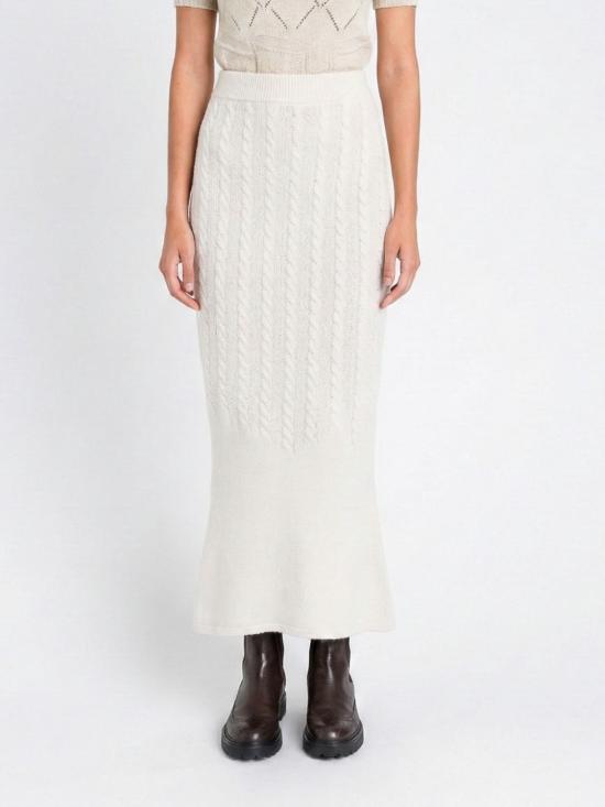 25FW 트윈셋 롱 스커트 252TP3322 00522 Yellow Cream