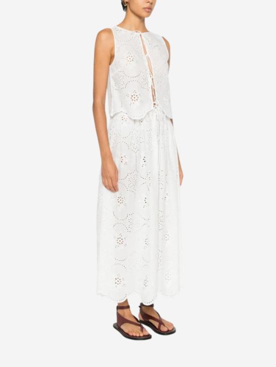  마토 미디 스커트 브로데리  화이트 - MATTEAU