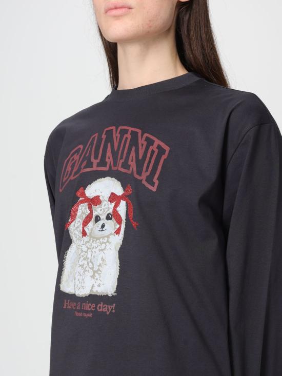 26SS 가니 푸들 롱슬리브 티셔츠 A1050036 252 Black - GANNI