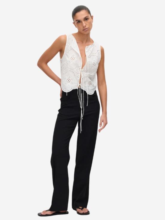  마토 블라우스 브로데리 타이  화이트 - MATTEAU