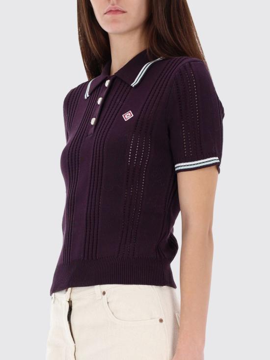 25FW 카사블랑카 폴로 티셔츠 WAW25KW1089 01 Violet - CASABLANCA