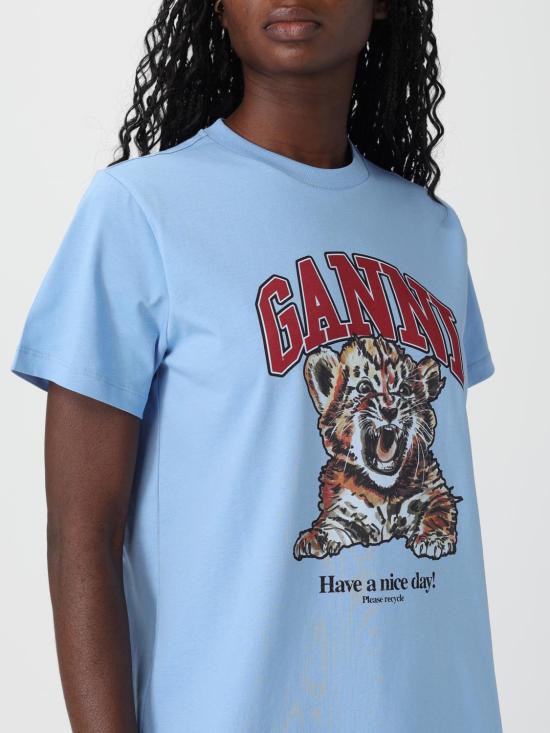 26SS 가니 반팔 티셔츠 T4007 745 Gnawed Blue - GANNI