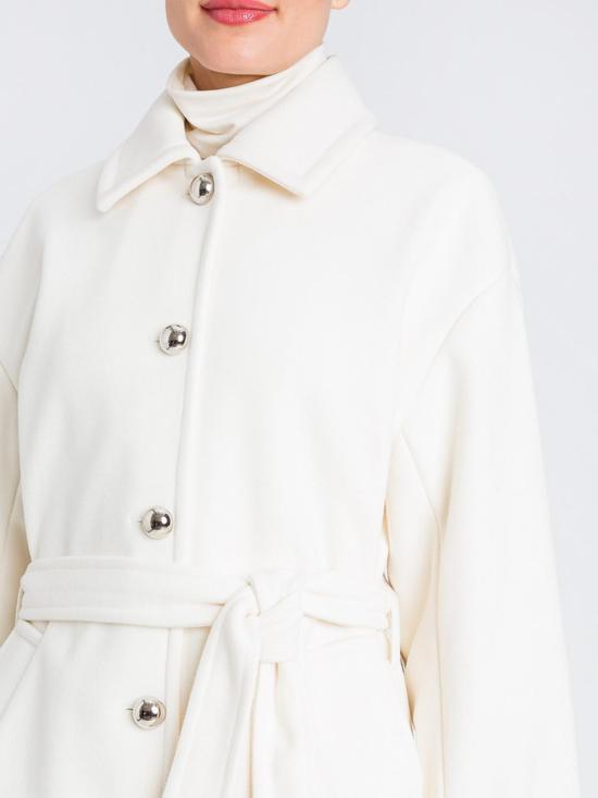 25FW 액티튜드 트윈세트 코트 252AP2070 00282 White - ACTITUDE TWINSET