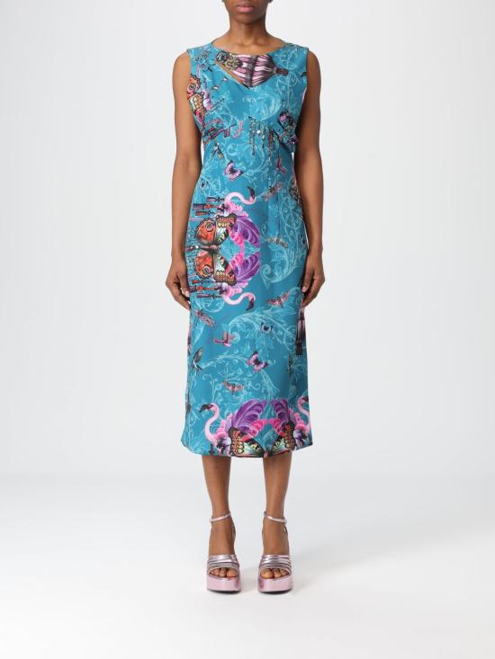 25FW 베르사체 롱 원피스 79HAO908NS697 296 Blue