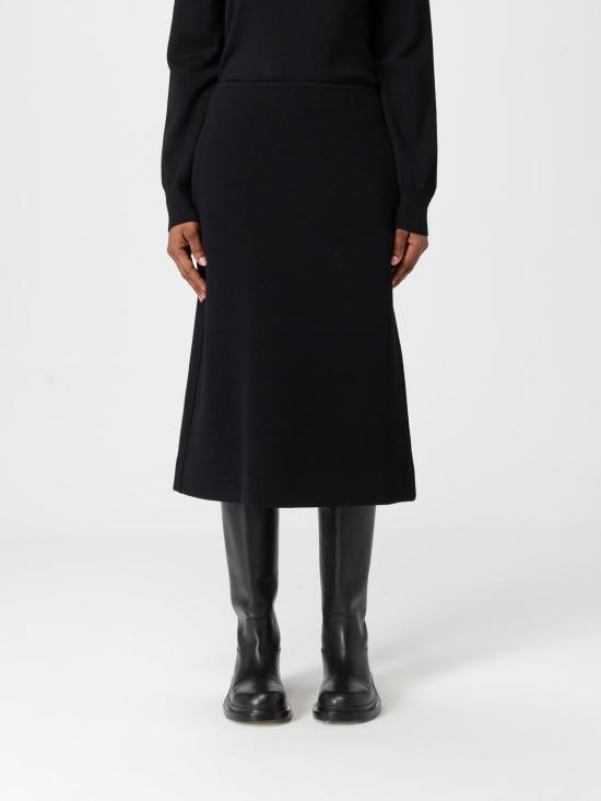 25FW 질샌더 미디 스커트 J02MA0321J20318 001 Black