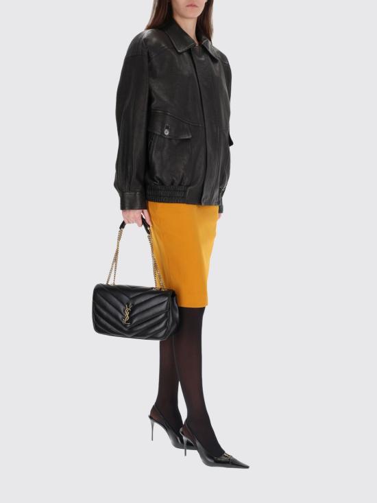 25FW 생로랑 미디 스커트 852654Y5J19 7746 Ocher - SAINT LAURENT