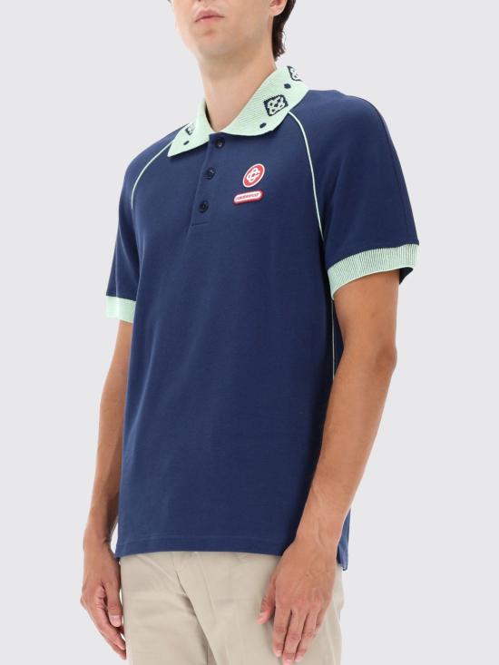 25FW 카사블랑카 폴로 티셔츠 MAW25JTP435 02 Blue - CASABLANCA
