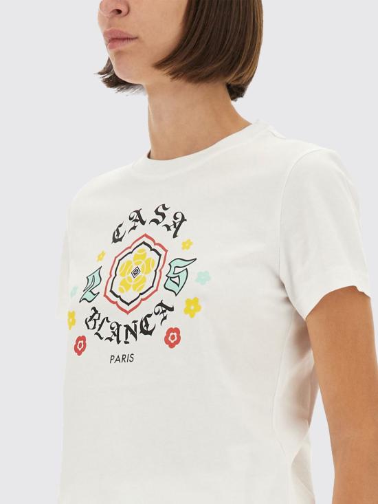 25FW 카사블랑카 반팔 티셔츠 WAW25JTS020 02 White - CASABLANCA