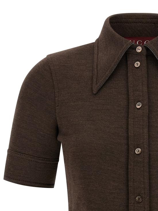 25FW 구찌 울 코튼 저지 셔츠 836442Z7AXV2063 - GUCCI