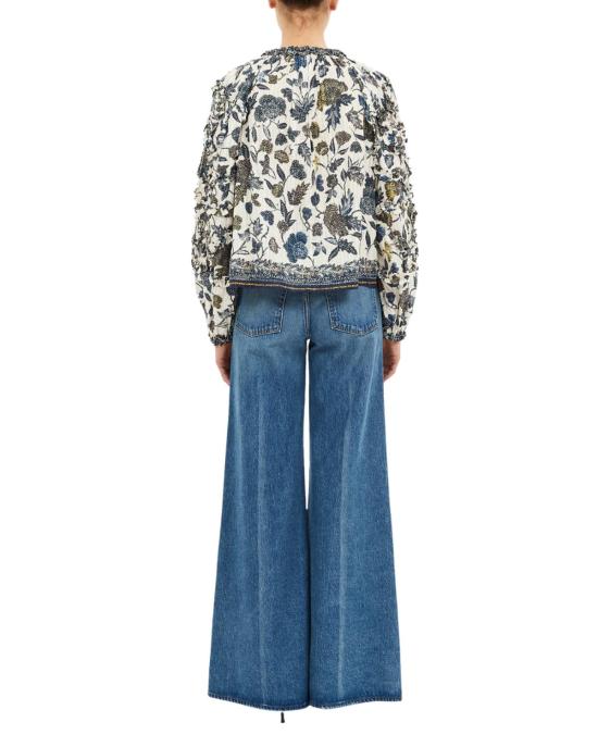  울라 존슨 블라우스 아즈루 코튼 롱슬리브 탑 포슬린 - ULLA JOHNSON