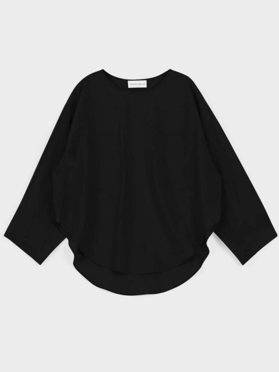  모던 위빙 블라우스 포켓 포포버 탑 - MODERN WEAVING