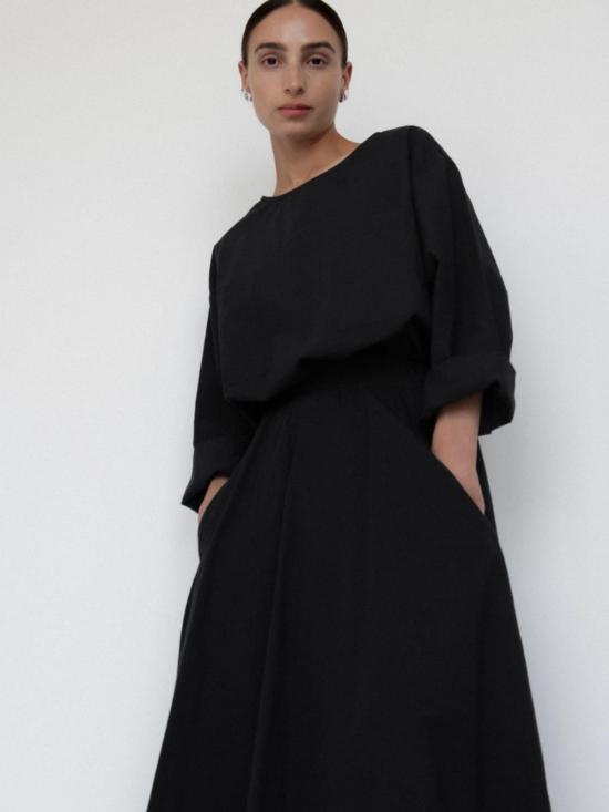  모던 위빙 블라우스 포켓 포포버 탑