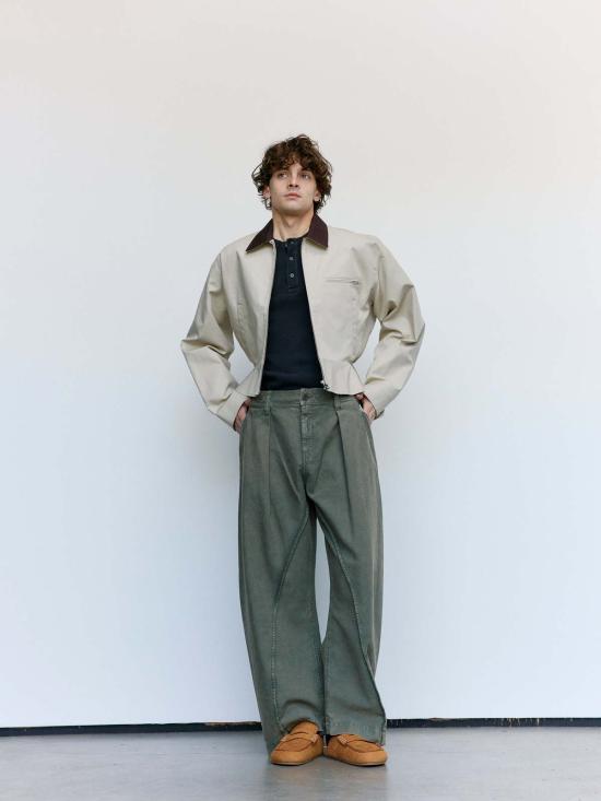  JW앤더슨 자켓 JW 앤더슨 누가 & 초콜릿 코튼 커브드 헴 워크웨어 재킷 - JW ANDERSON