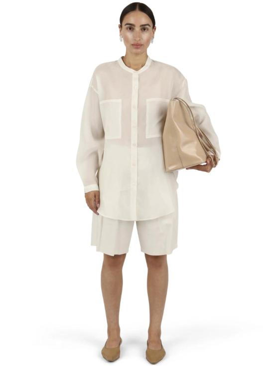  Modern Weaving 블라우스 모던 위빙 오버사이즈 밴디드 칼라 버튼 다운 셔츠 - MODERN WEAVING