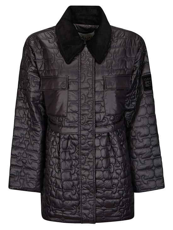 25FW 가니 퀼팅 미디 자켓 W0964 252 PHANTOM