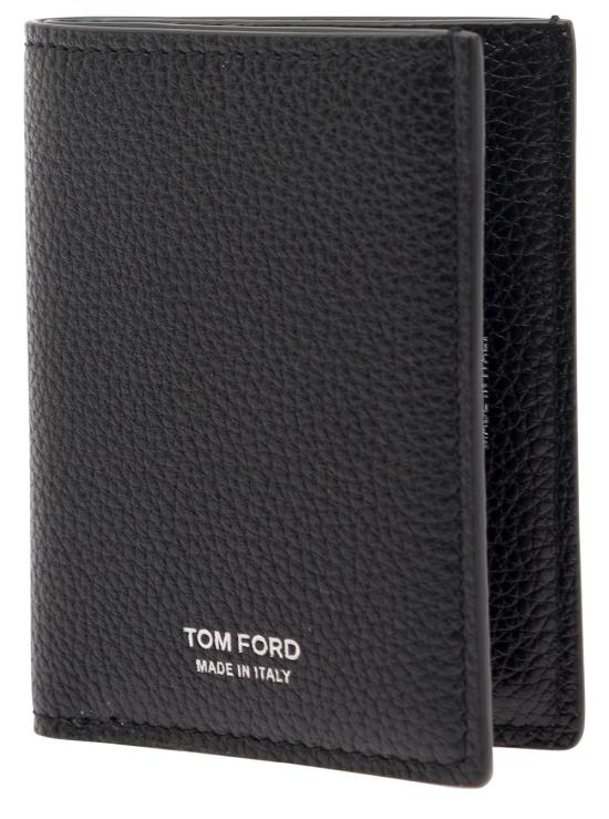 26SS 톰포드 그레인 레더 로고 폴디드 카드 홀더 Y0279LCL158SNAA Black - TOMFORD