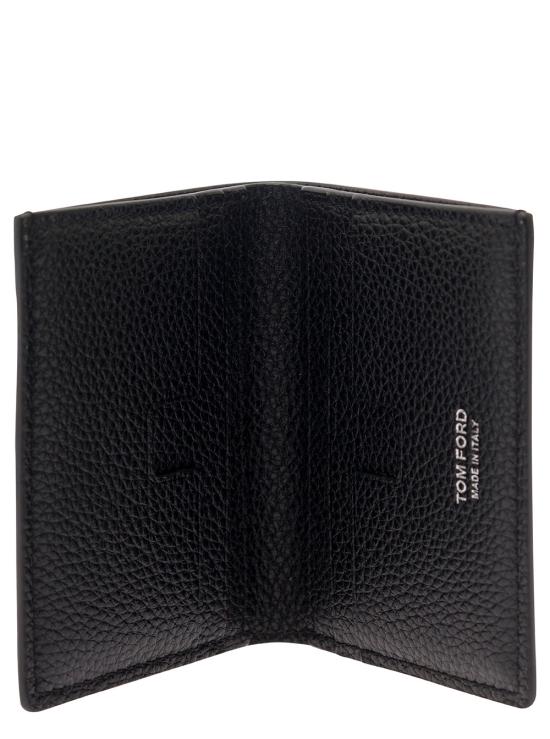 26SS 톰포드 그레인 레더 로고 폴디드 카드 홀더 Y0279LCL158SNAA Black - TOMFORD