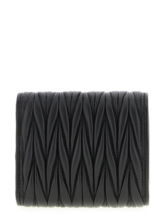 26FW 미우미우 스몰 마테라쎄 나파 레더 월렛 5MH033AFPPF0002 Black - MIU MIU