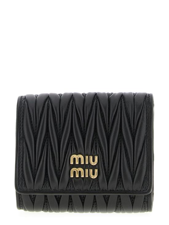 26FW 미우미우 스몰 마테라쎄 나파 레더 월렛 5MH033AFPPF0002 Black