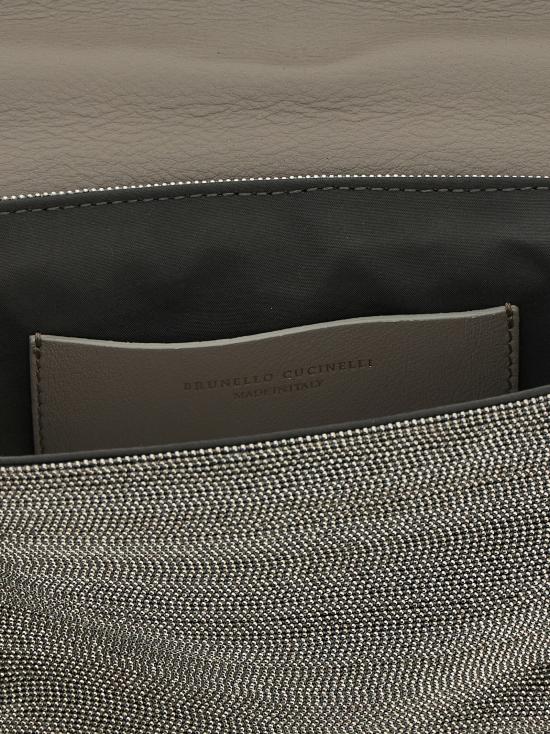 26FW 브루넬로 쿠치넬리 프레셔스 백 MBMON2611C736 Silver - BRUNELLO CUCINELLI