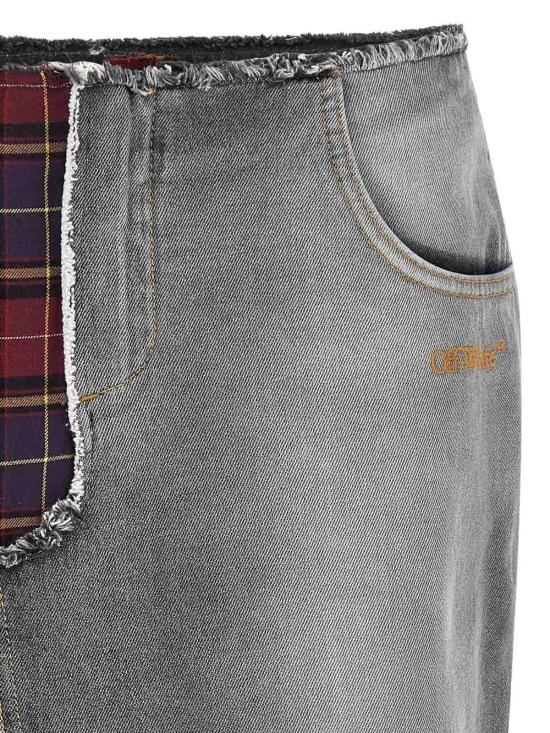  오프화이트 미디 스커트 OWYF02FF25DEN00112601260 Multicolour - OFF WHITE