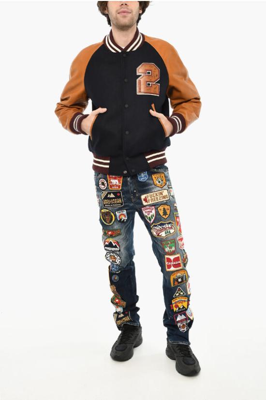  디스퀘어드2 가죽 자켓 S74AM1403 S78089 524 Multicolor - DSQUARED2