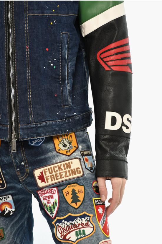  디스퀘어드2 가죽 자켓 S71AN0451 S30789 470 Blu Nero - DSQUARED2