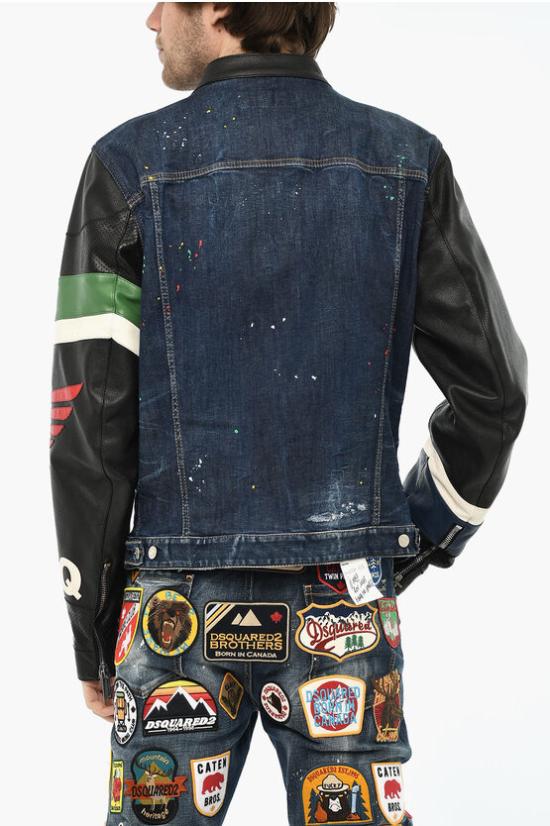  디스퀘어드2 가죽 자켓 S71AN0451 S30789 470 Blu Nero - DSQUARED2