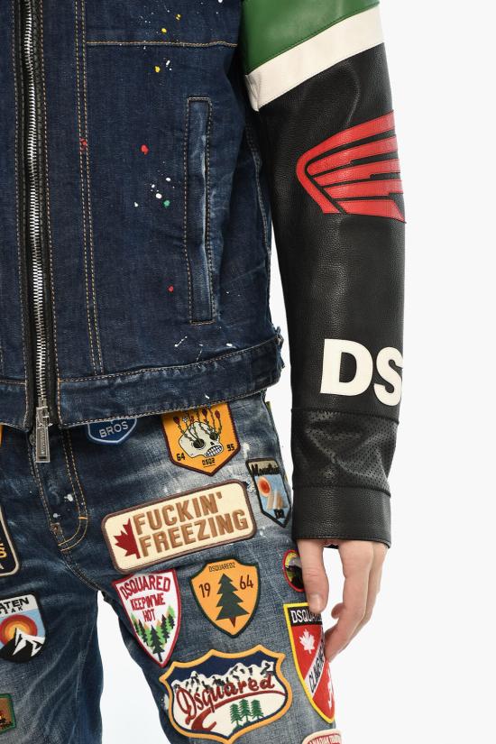  디스퀘어드2 가죽 자켓 S71AN0451 S30789 470 Blu Nero - DSQUARED2