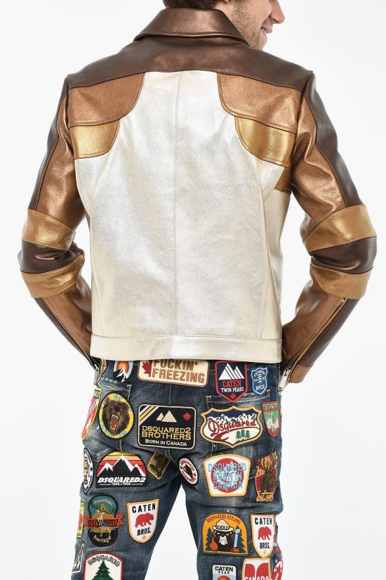  디스퀘어드2 가죽 자켓 S71AN0512 D07004 961 Bianco Marrone - DSQUARED2