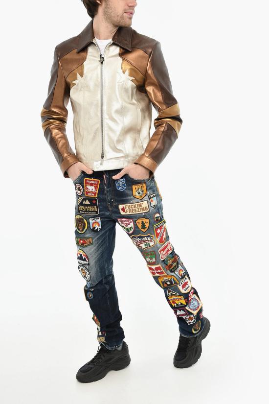  디스퀘어드2 가죽 자켓 S71AN0512 D07004 961 Bianco Marrone - DSQUARED2