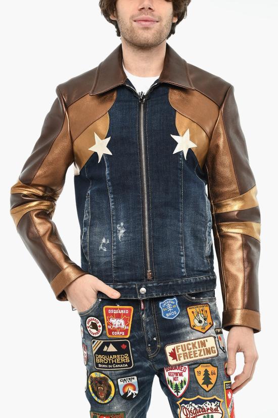  디스퀘어드2 데님 자켓 S71AN0521 S30664 470 Blu Marrone