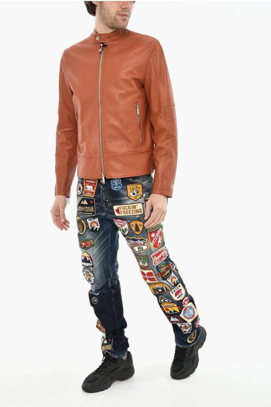  디스퀘어드2 가죽 자켓 S74AM1328 SY1491 188 Brown - DSQUARED2