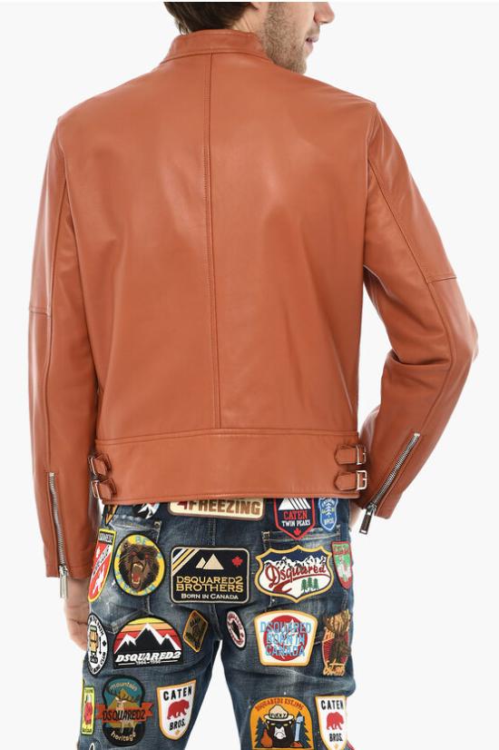  디스퀘어드2 가죽 자켓 S74AM1328 SY1491 188 Brown - DSQUARED2
