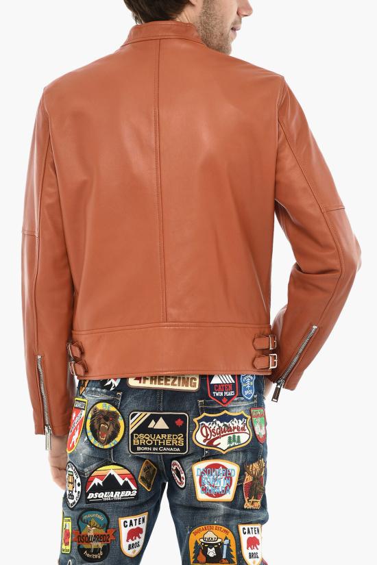  디스퀘어드2 가죽 자켓 S74AM1328 SY1491 188 Brown - DSQUARED2