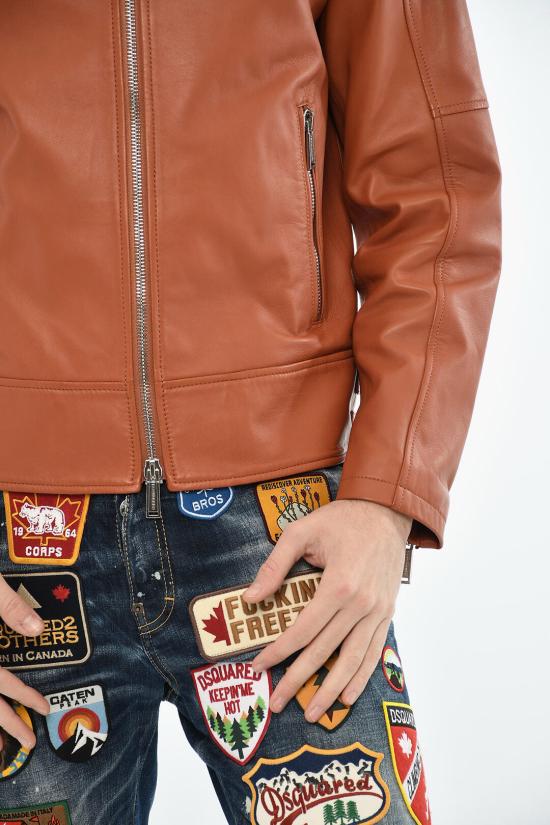  디스퀘어드2 가죽 자켓 S74AM1328 SY1491 188 Brown - DSQUARED2